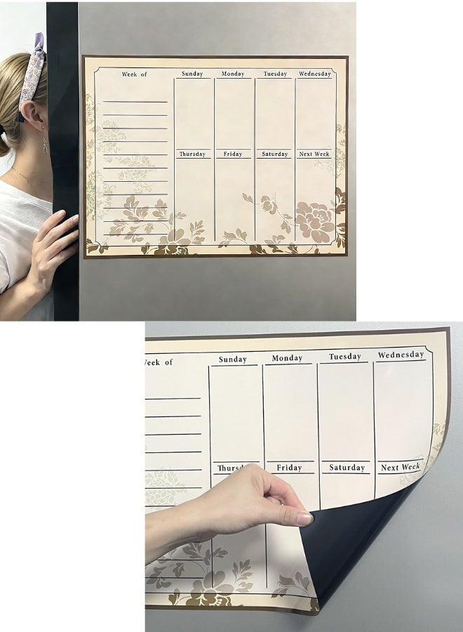 Magnetic Erasable Planner Set - Monthly/Weekly Calendar, To do List, Reminders, doodles, Reusable Fridge Magnet for Home/Kitchen, Message Board, Note Pad, 2 Erasable Pens Included - Image 3